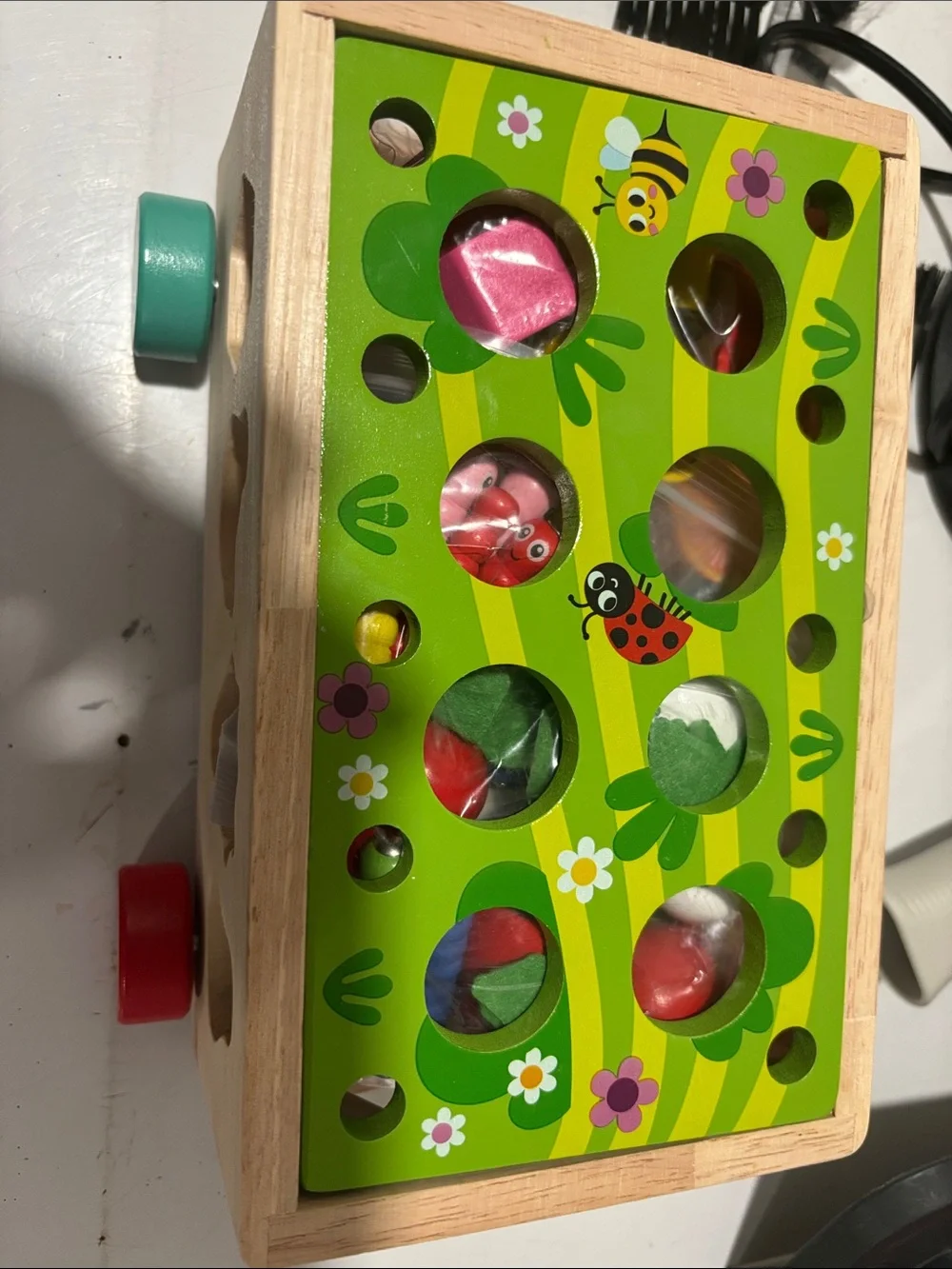 Kids Wooden Carrot Harvest Orchard Toy - Green & Red 18mnths +.